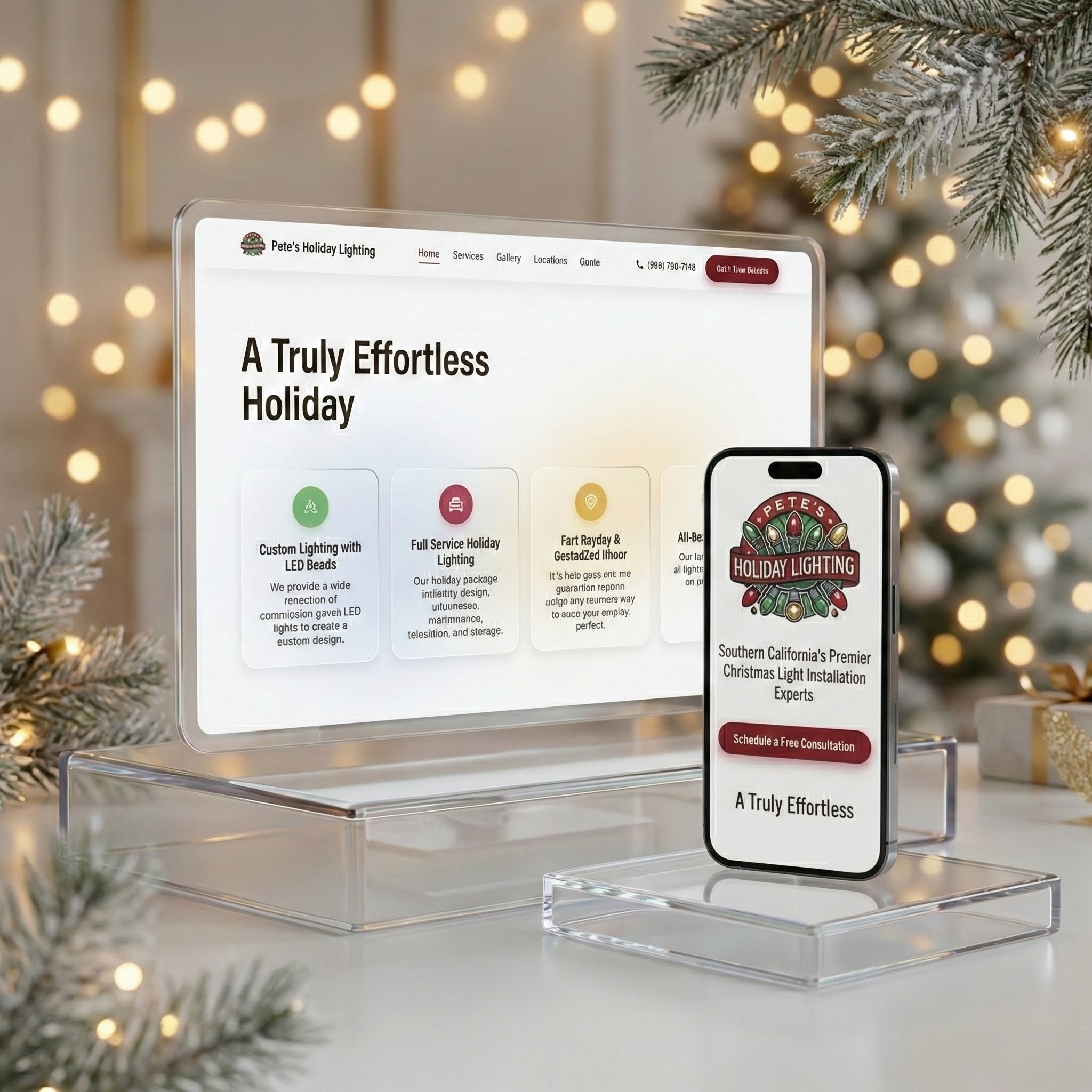 Pete's Holiday Lighting - Responsive website for Christmas light installation services