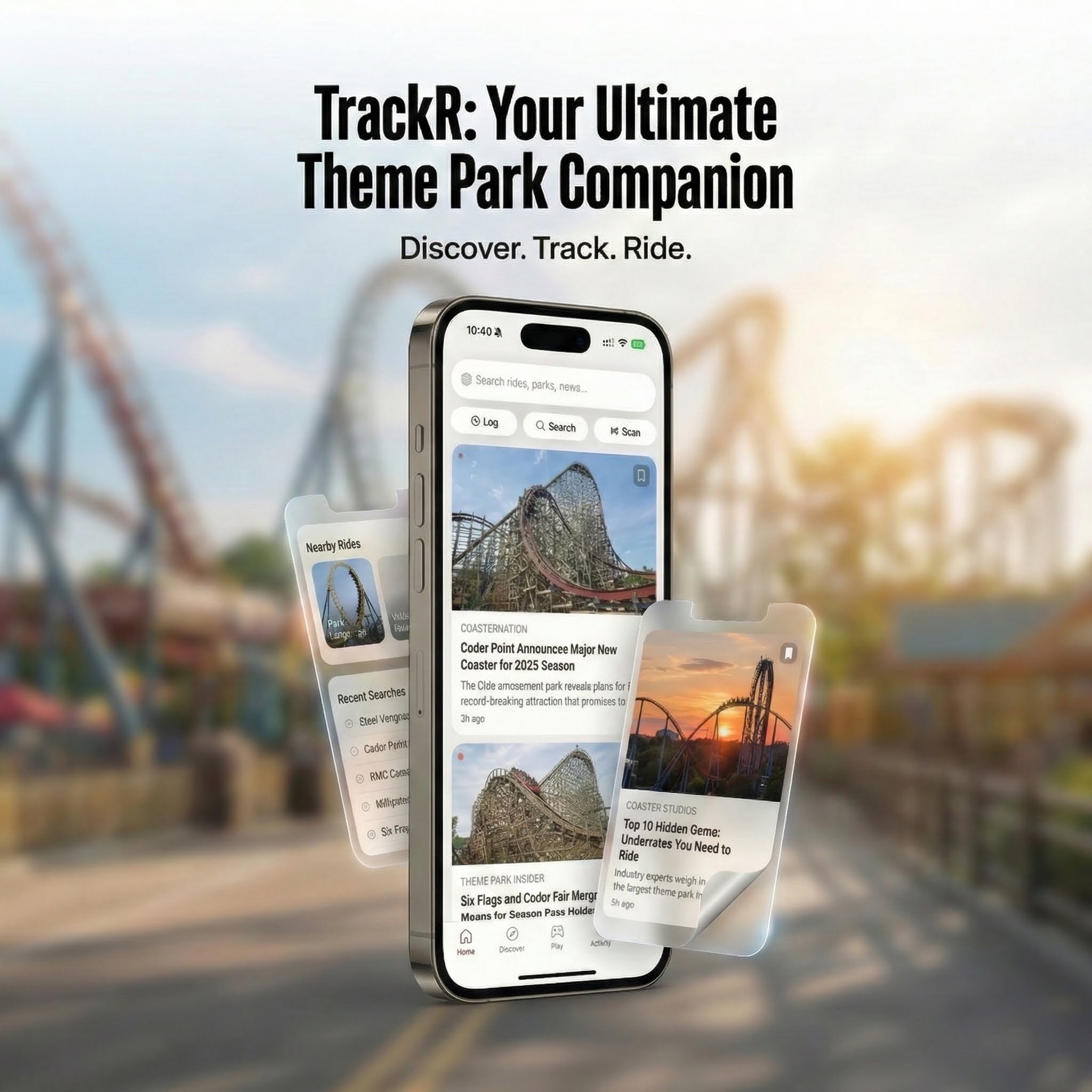 TrackR - Theme park companion mobile app for roller coaster enthusiasts